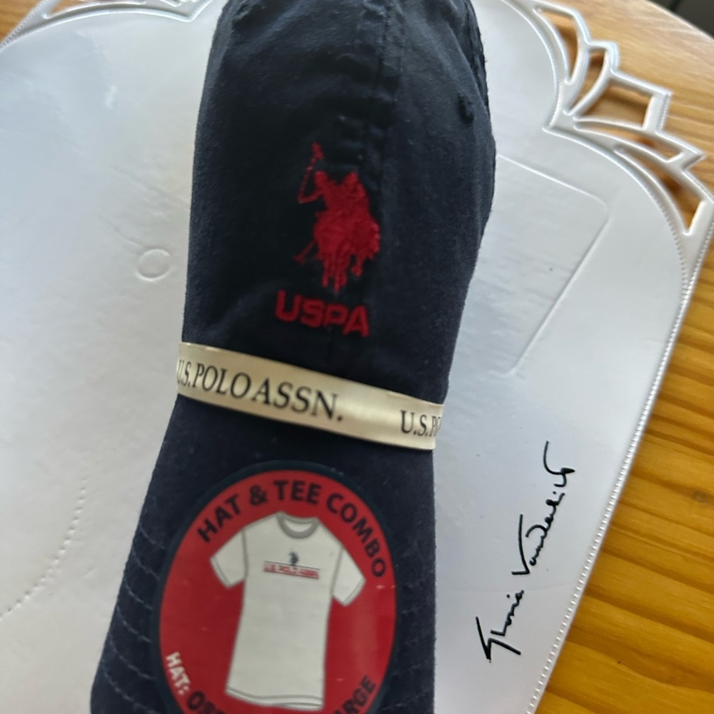 U.S. Polo Assn. Navy Hat and White Tee Set